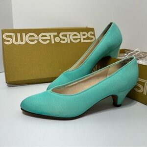 Vintage 1980’s Blue Heels with a classic design and tapered heel
